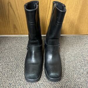 Harley Davidson Hustin Waterproof Leather Boots Black Moto D86222 Sz 7